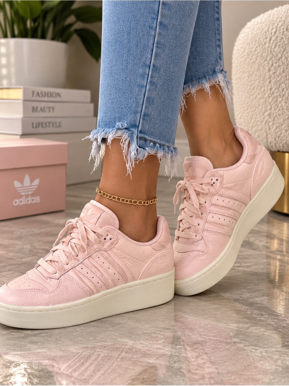 adidas Women's Light Pink Platform Sneakers